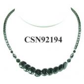 Hematite Disco Pendant Beads Stone Chain Choker Fashion Women Necklace